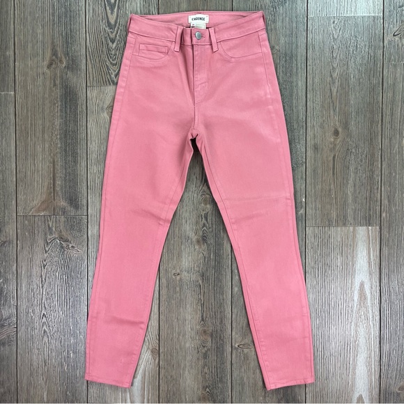 SOLD! L’AGENCE Margot High Rise Skinny Jeans Coated Dusty Rose - Picture 4 of 15